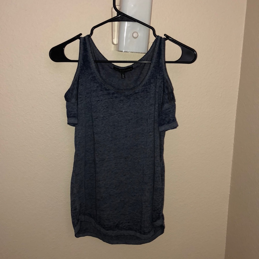 Washed Blue off the Shoulder Tee